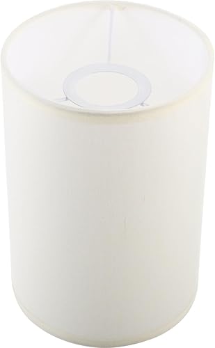 LIFKOME Pantallas de lámpara para lámparas de mesa, pantalla de tela de tambor E27, pantalla cilíndrica de tela natural, repuesto de lino, cubierta