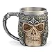 CHICVITA Viking Stainless Steel Skull Coffee Mug Viking Skull Beer Mugs Gift for Men Father's Day Gifts