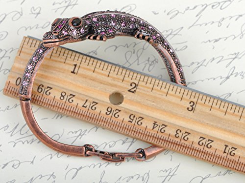 Alilang Copper Tone Amethyst Colored Rhinestones Alligator Crocodile Bangle Bracelet #TOP2