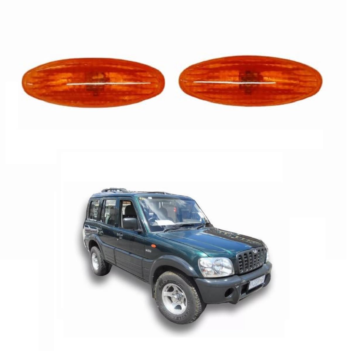 Speedwav Bumper Fender Indicator Light Lamp Assembly Mahendra Scorpio, Quanto, Xylo, Genio Yellow (Set of 2)-image-18