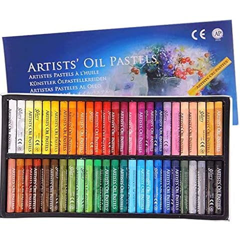Professional Soft Oil Pastel Set Painting Chalk Oil Pastels for Graffiti Art Washable Soft Drawing Round Oil Pastels Crayons for Kids, Artist, Student, Assorted Colors (Pastel 50 pcs) Cover