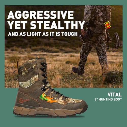 Image of Danner Vital 8 inch Waterproof Hunting Boots for Men - Abrasion-Resistant Leather & Textile Upper, Shock-Absorbing Footbed & Non Slip Traction Outsole