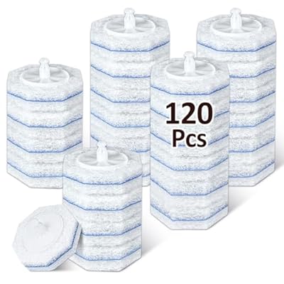 120 Pcs Toilet Wand Refills for Clorox ToiletWand System, Disposable Brush Heads with Dense Fibers, for Deep Toilet Bowl Cleaning