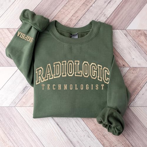 UrbanNEST Personalized Radiologic Technologist Sweatshirt - RAD Tech Embroidered Sweater, XRAY Tech Crewneck Sweatshirt3