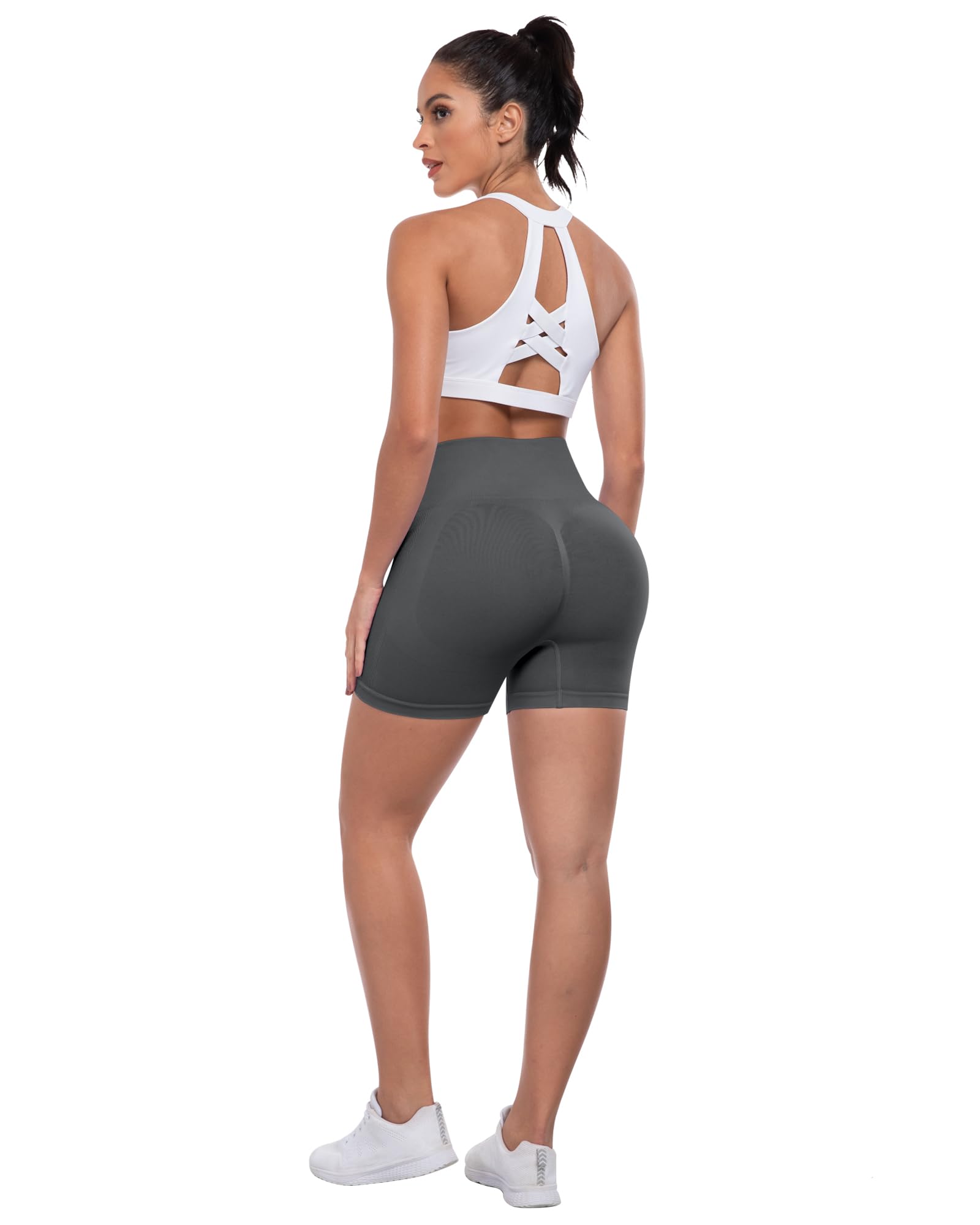 ATHVOTAR Short d'entraînement pour femme : short de sport taille haute sans couture pour le sport, la course à pied