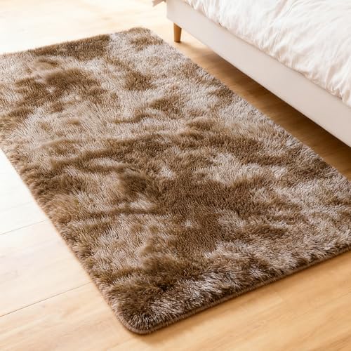 Tapis de salon shaggy marron XIAOMEI 150x290 cm grand tapis à poil long pour chambre d'enfant - 4