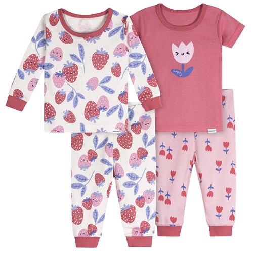Image of Onesies Brand Baby Girls' Baby Girls' Snug Fit 4-piece Pajama Set
