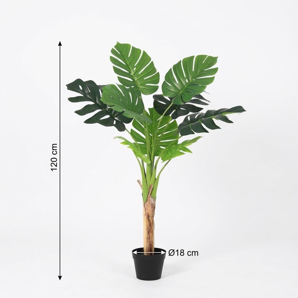 Monstera Deliciosa sztuczna roślina 120 cm – duża roślina dekoracyjna – bez pielęgnacji roślina pokojowa do salonu, biura i recepcji