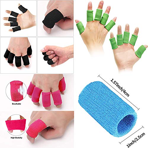 Elane 40 Pcs Finger Splint Finger Holster Thumb Brace Support Elastic Sleeves For Finger Support ,Knuckle,For Gaming,Sports,Basketball,Black,Green,Skyblue,Rosered #TOP1