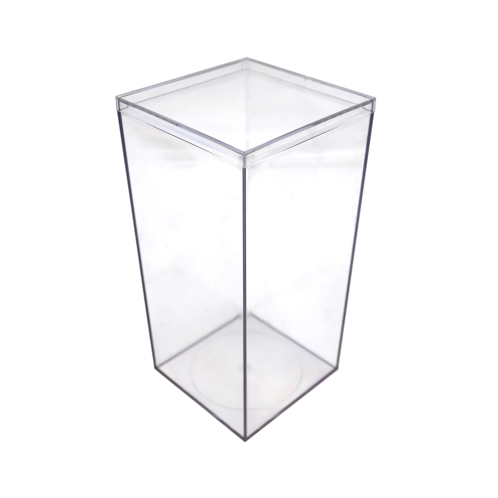 - Set of 4 Acrylic Boxes with Lids, 4"Lx4"Wx8"H, Made in USA, Display Cases for Collectibles, Clear Containers for Organization and Storage