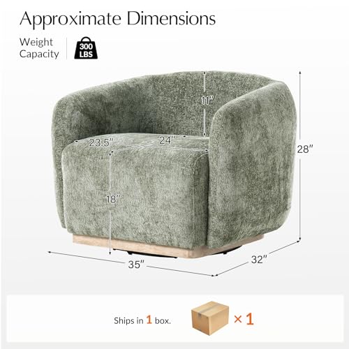 Sillón giratorio tapizado moderno verde musgo miniatura 2