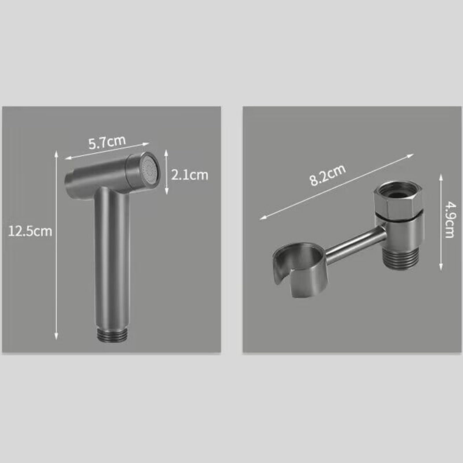 XJTNLB Robinet Bidet avec Douchette Gris Pistolet Robinet Mural Eau Froide Uniquement Pulvérisateur de Toilettes pour Bidet pour L'Hygiène Personnelle,B