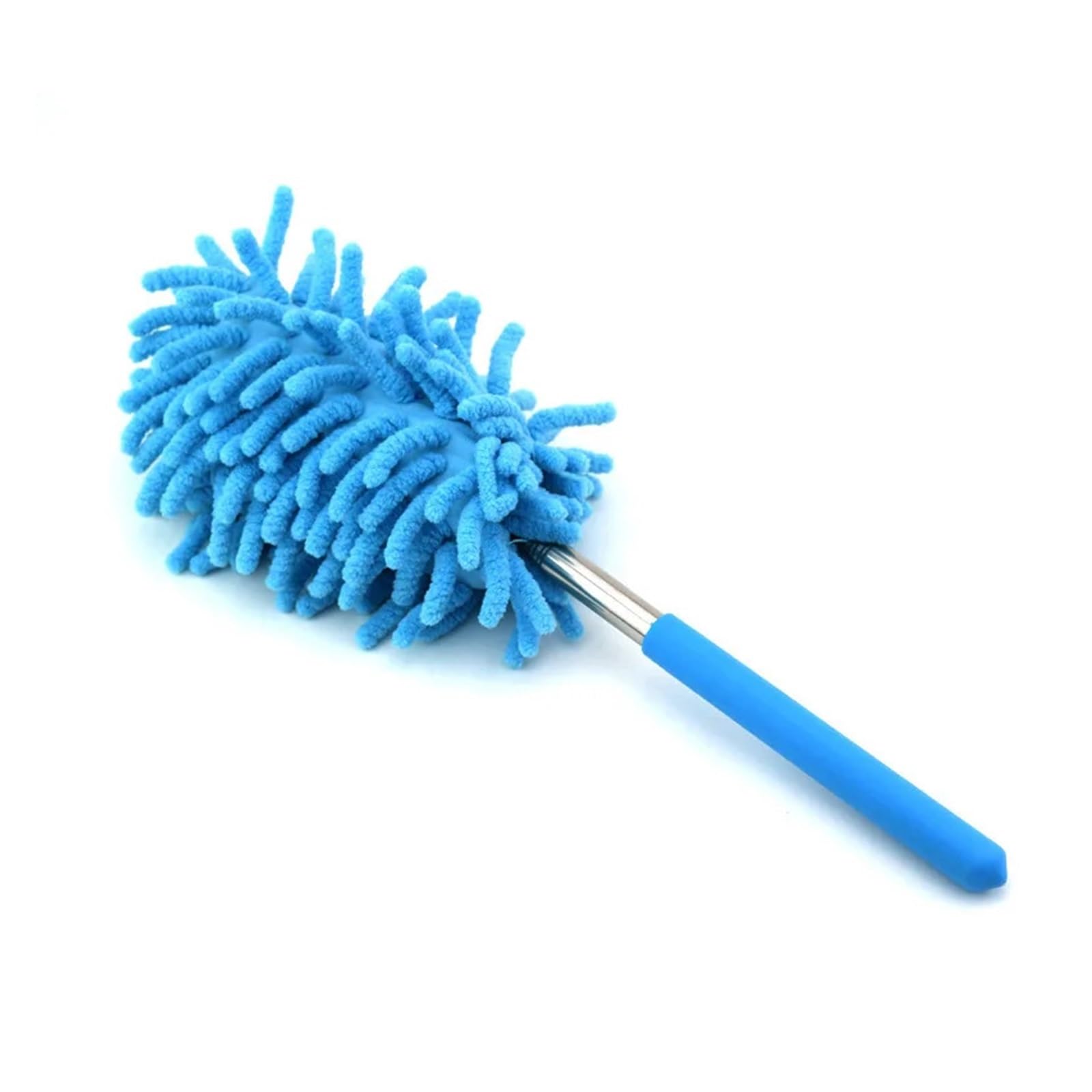 1PC Household Feather Duster Retractable Removal Brush Cleaning Sweeping Adsorption(Blue)