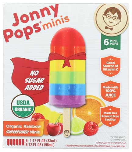 Jonnypops, Organic Superpower Rainbow Mini Pops, 6.72 Fl Oz