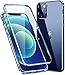 Handyhülle für iPhone 13 Pro Max Hülle Magnetisch Adsorption, Schutzhülle 360 Grad Komplett Schutz Hülle 2 in 1 Metall Bumper mit Doppelte Seiten Gehärtetes Glas Schutz Cover,Blau