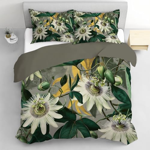Linge de lit 240x260 passiflore imprimé 3D de qualité supérieure - 2