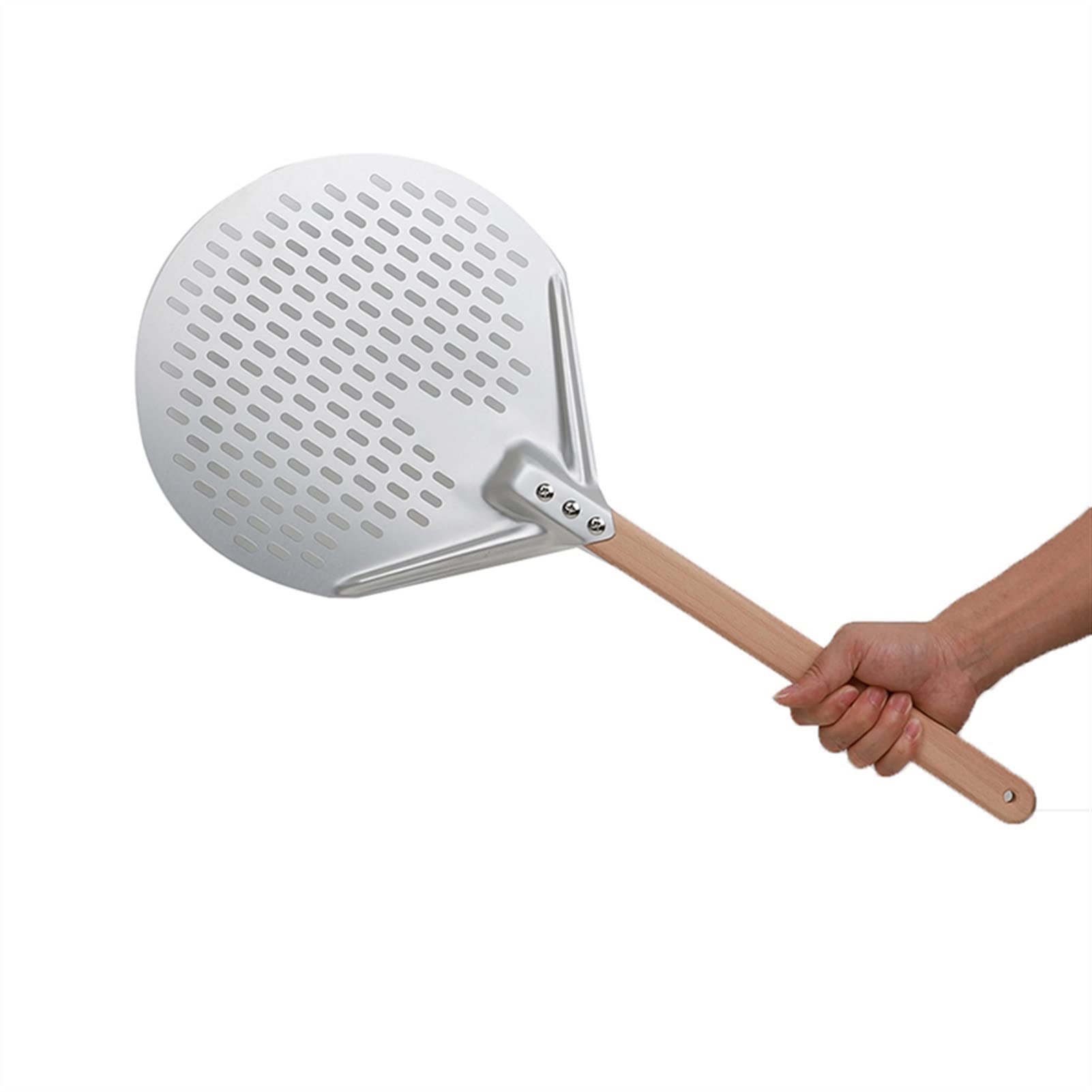 Pala per pizza 1 pz 12 14 pollici pala per pizza in alluminio lunga grande con manico lungo accessori per pizza spatola per pala antiaderente teglia rotonda paletta per pizza (Color
