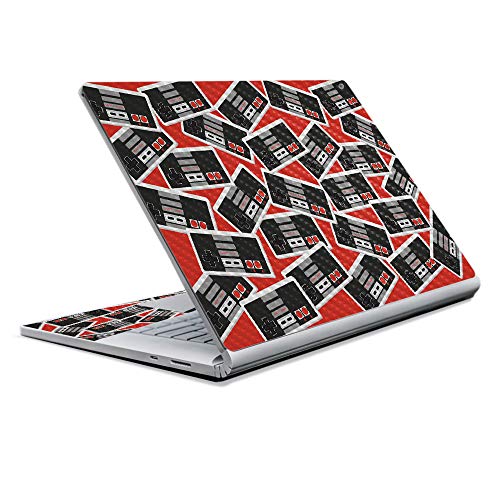 Image of MightySkins Carbon Fiber Skin for Microsoft Surface Book 2 13 inch (2017) - Retro Controllers 3,Protective, Durable Textured Carbon Fiber Finish,Easy to Apply, Remove,