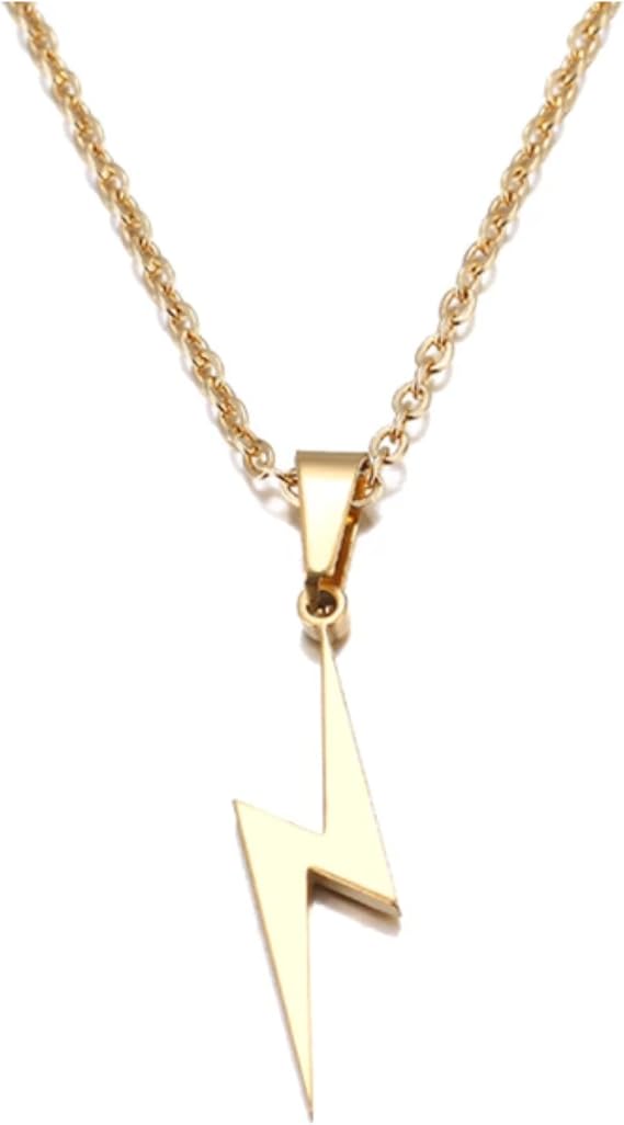 Lightning Bolt Necklace, Thunderbolt Jewellery in Stainless Steel, Men and Women Amazon.co.uk
