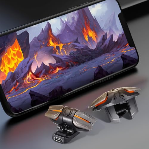 Image of UKCOCO Mobile Gaming Triggers - Cell Phone Game Controller with Aim FireTriggers with 2 Pcs Gloves - Mobile Triggers for Games and ShooterGame(1 Pair)