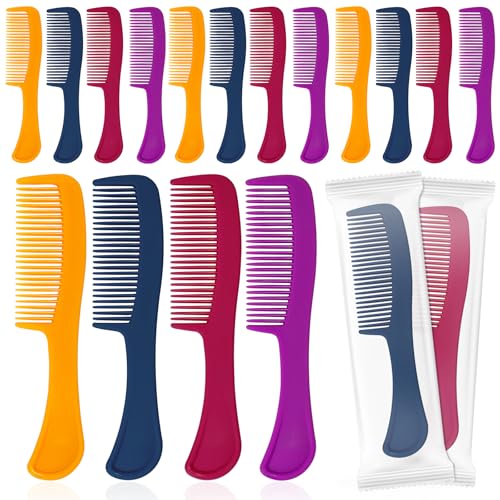 Combs Bulk Individually Wrapped Pocket Travel Hair Combs for Women, Men and Kids, Colorful Bulk Comb for Homeless Hotel Shelter Home Charity(4 color) (5.9 Inch, count, 10)