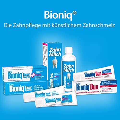 Bioniq® Zahncreme Duo - 1 x 75 ml - Schutz bei schmerzempfindlichen Zähnen | reparierende Zahnpasta mit künstlichem Zahnschmelz | Regeneriert das Zahnfleisch | Ohne Fluorid – Bild 4