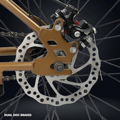 Image of ROADGIANT Squad 26T | MTB | Steel Bicycle | Dual Disc Brakes | Single Speed | Front Suspension | Unisex | for All-Terrain Riding (Brown)