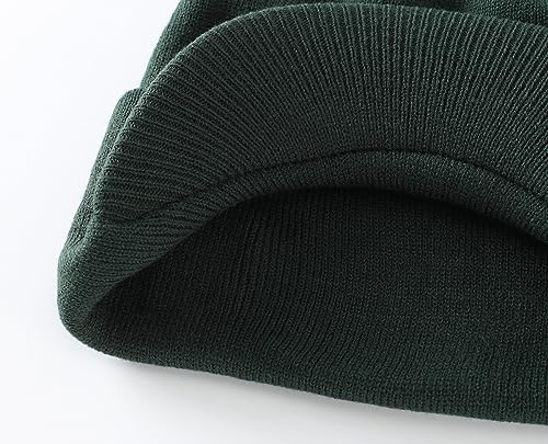 Image of Home Prefer Men's Winter Beanie Hat with Brim Warm Double Knit Cuff Beanie Cap Watch Radar Hat