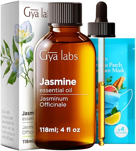 Image of Gya Labs Jasmine Essential Oil - 4 Fl Oz - for Hair, Skin, Diffuser, Aromatherapy & DIY Candle Making Scent