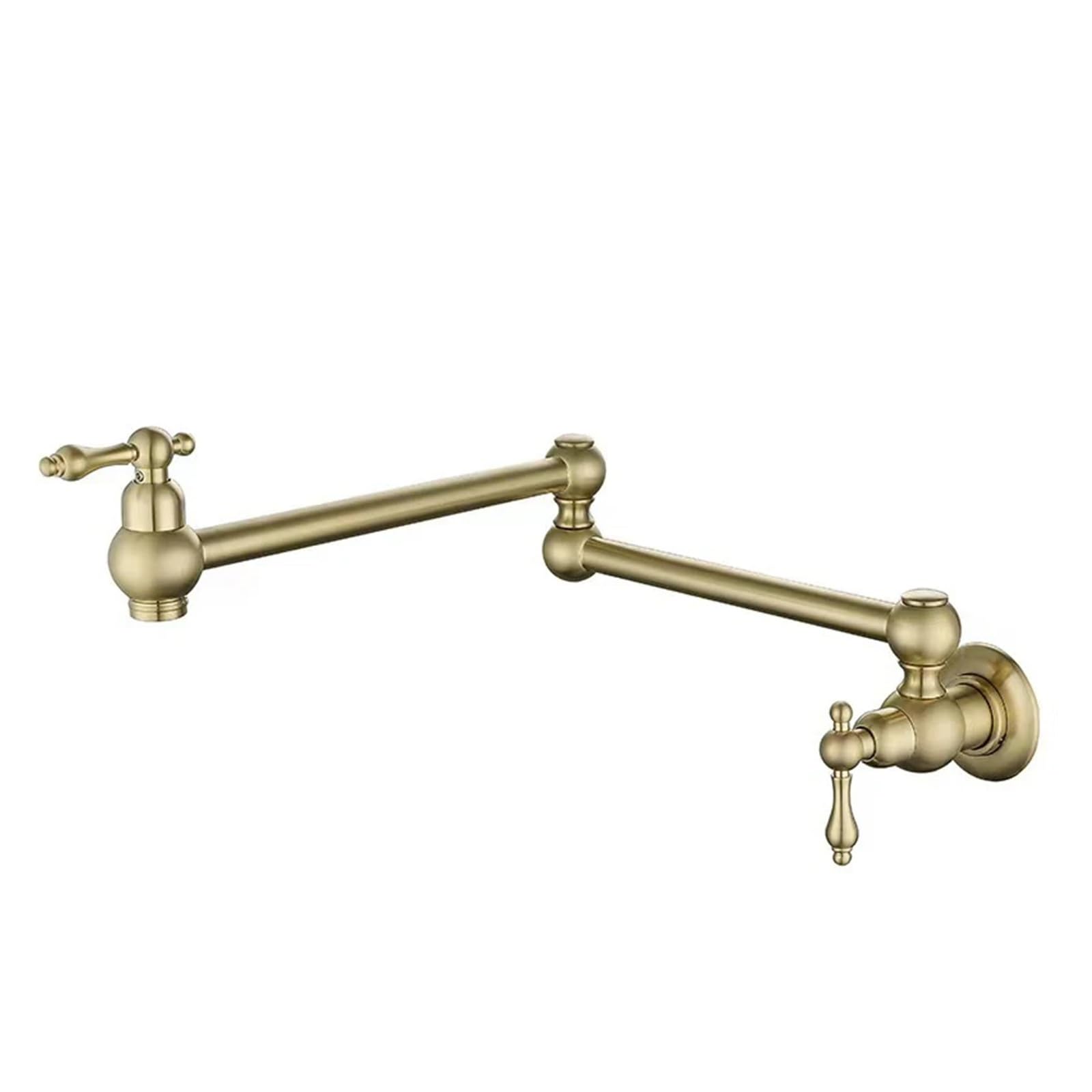 ZQFHSX Folding Kitchen Faucet, Foldable Single Cold Bathroom Rotate Fold Concealed Tap for Most Scenarios(Gold Faucet)