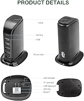 Vista 7 de WiFi Security Camera, Hidden Spy Camera Charger, 1080P Hidden Camera Nanny Cam with Loop Working for Indoor Surveillance up to 128GB SD Card