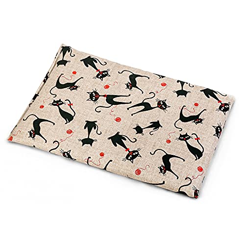 Coussin aux graines de lin - mimi le chat - 30x20cm - Coussin thermique - Bouillotte chaude ou froide - Coussin aux graines Cover