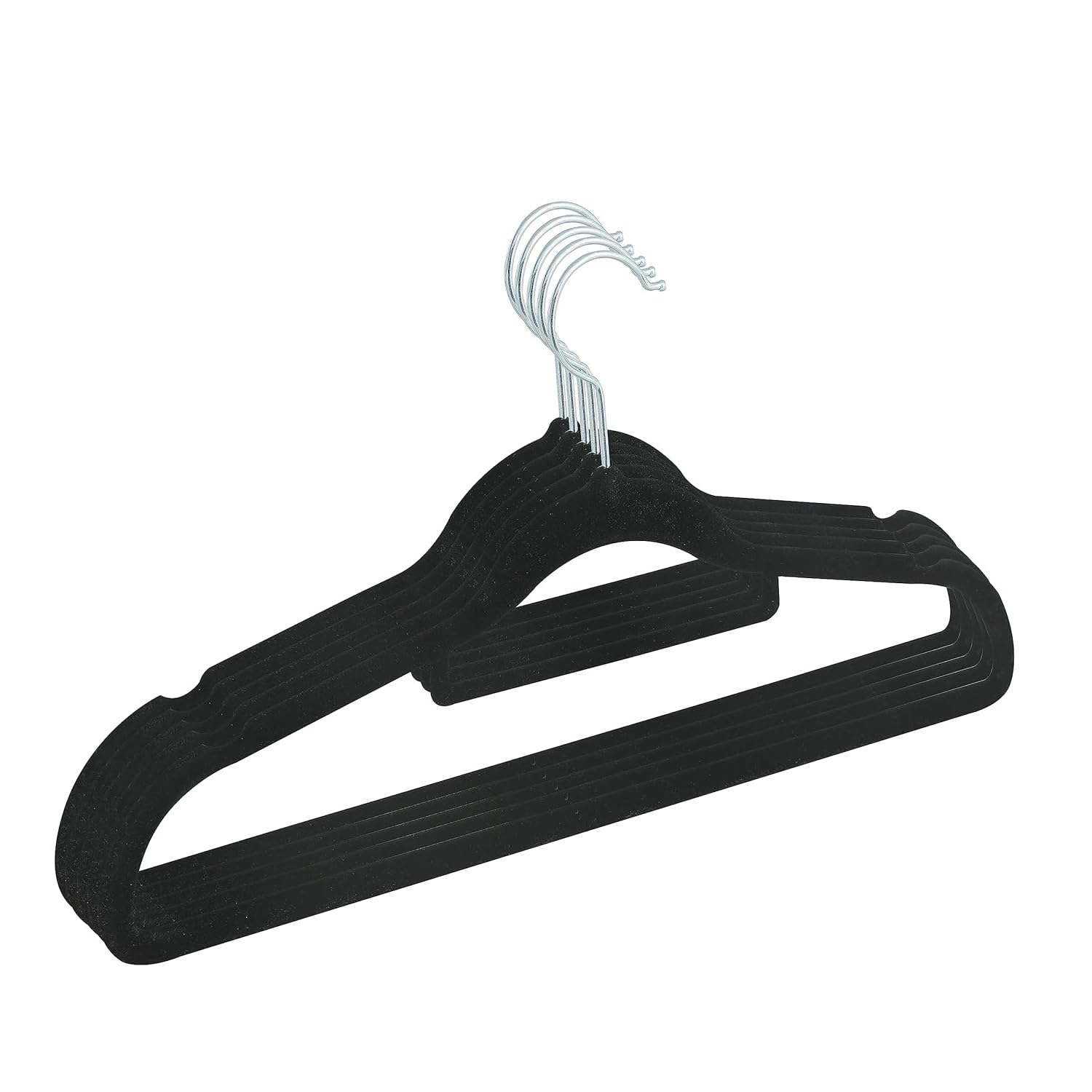 Kuber Industries Velvet Cloth Hanger Set of 5|Dress Coat Jacket Clothes Hangers|Chromed Plated Steel Hook (Black) (B0CJ59ZDYM) Amazon Price History, Amazon Price Tracker