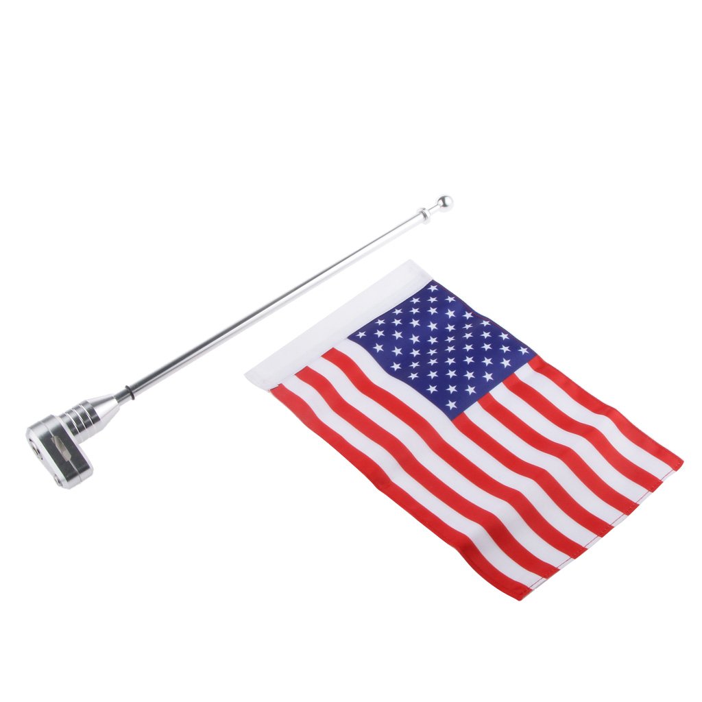 MagiDeal Amerikanisch USA-Flagge mit Halter Halterung auf Gepäckträger Montieren Pole für Passend für - XL883 1200
