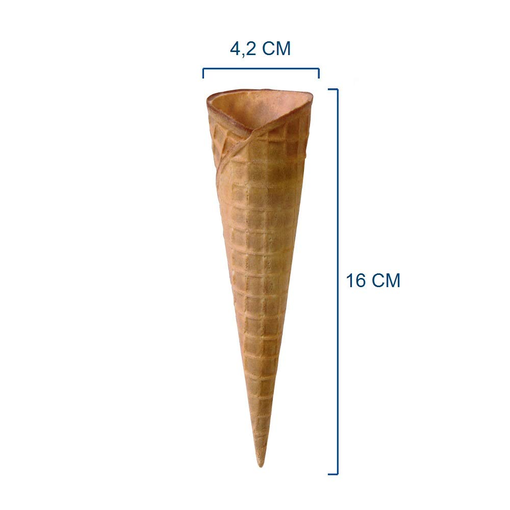 Lot de 250 cônes pour glace format petit en papier gaufré sans gélatine cônes Wafer Small Gluten Free Ice Cream pour glaces