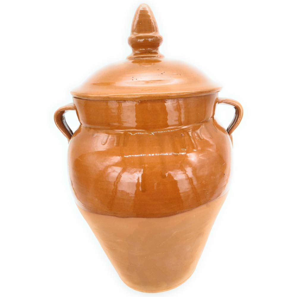 Tinaja de barro para aceitunas con tapa 18l. 55cm.