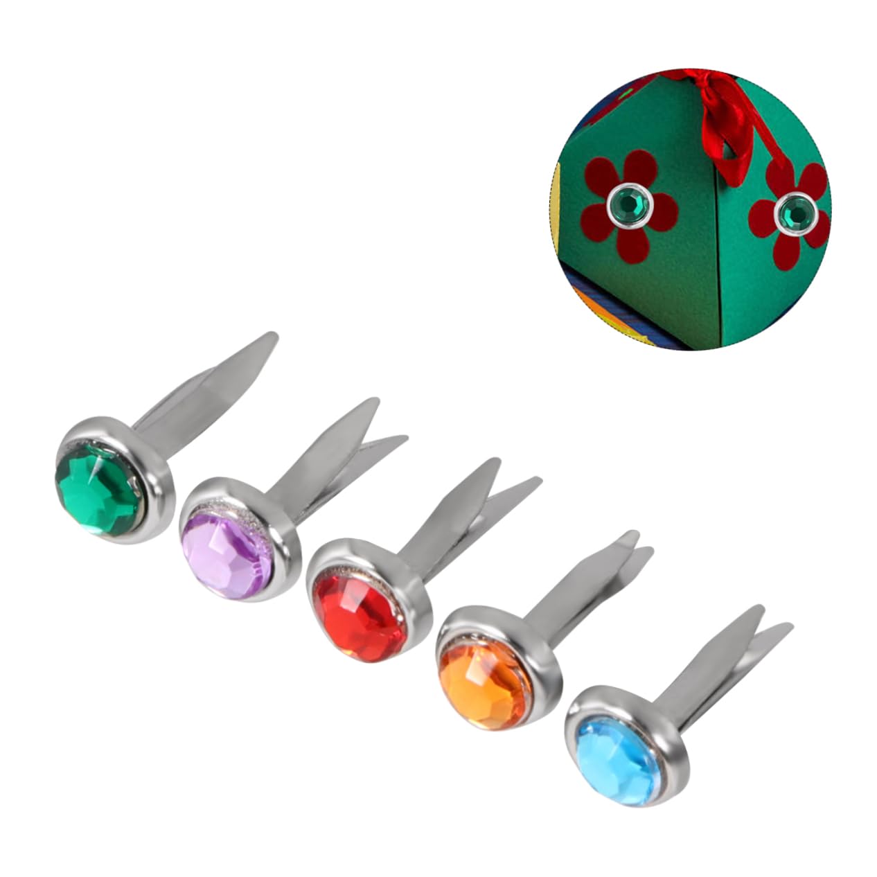 Angoily DIY Brads 50pcs Decorative Nails Mini Scrapbook Supplies Thumb Tacks for Crafts Handmade Decorative Brads