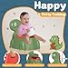 Potty Training Toilet Toddler Potty Chair Kids Boys Girls Dinosaur Animal Comfortable Potties Training Seat for Childrens Ages 1-3 Portable Baby Toilets with Lid Back Easy to Clean Potty Trainer Green
