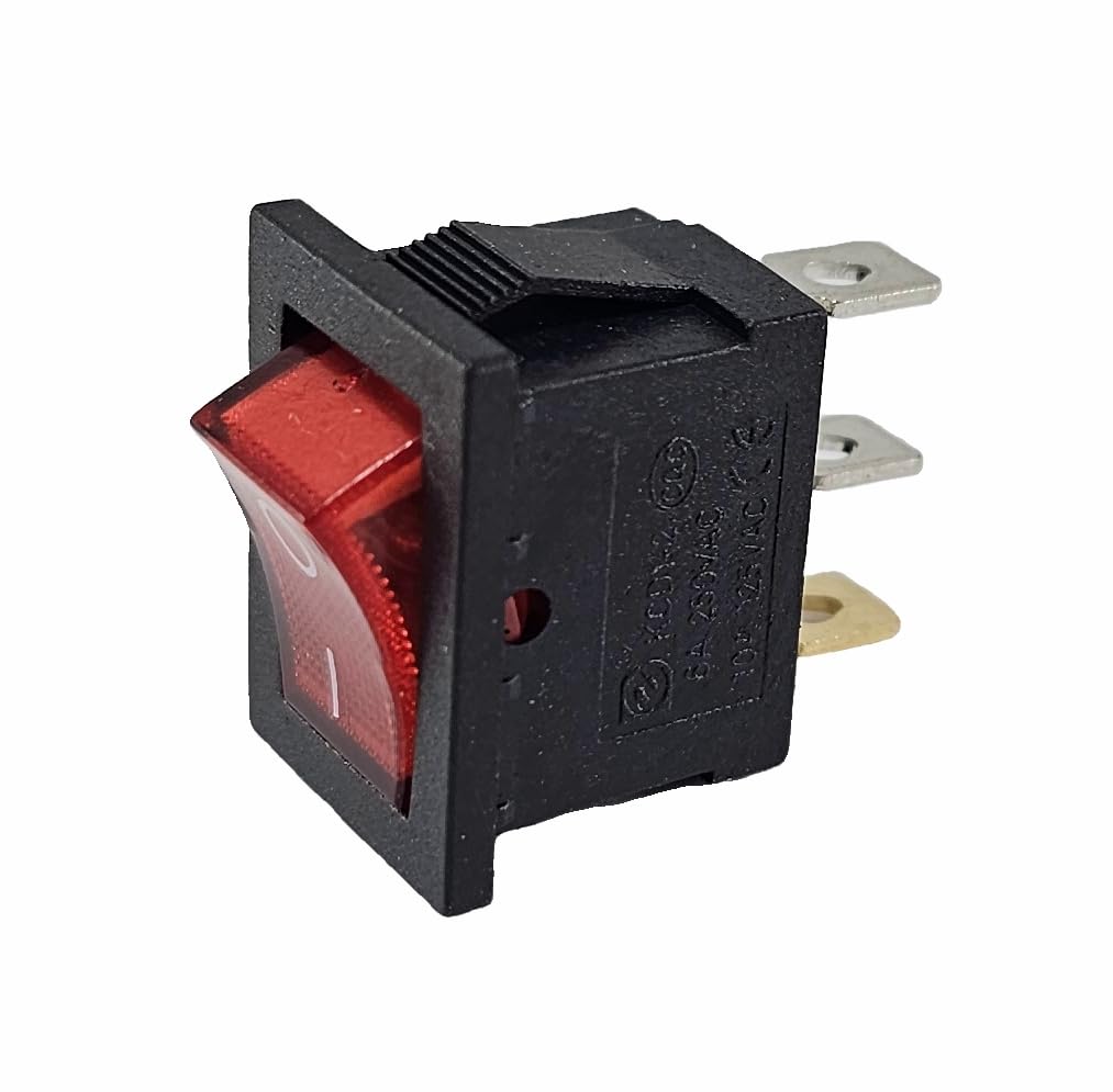 3 Pcs, Light Country SPST Lit Red Mini Snap-In Rocker Switch, 6A 250VAC - Foto 7