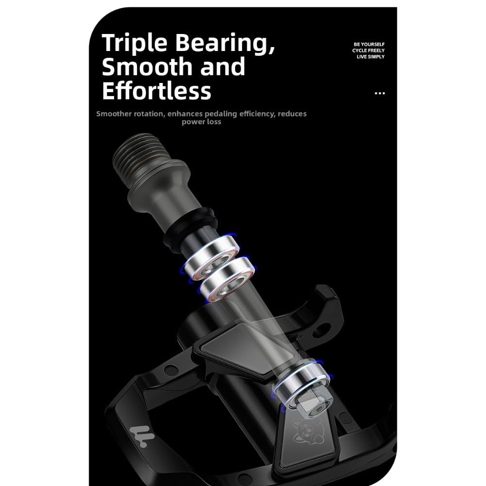 LOOK - Pedales de bicicleta de carretera compatibles con sistema con 3 rodamientos y mecanismo de autobloqueo, par de 284 g, color negro