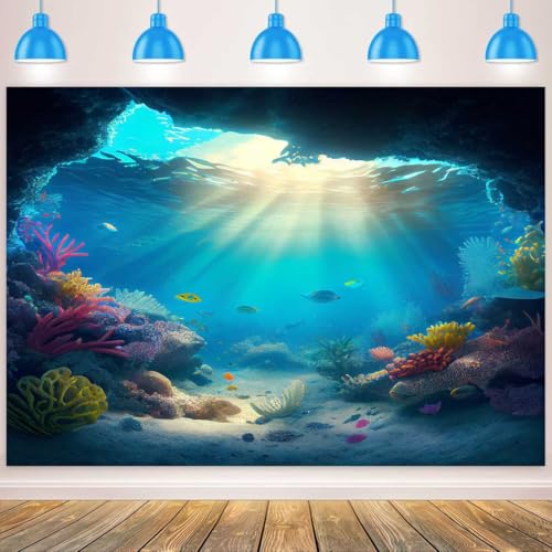 Fondo fotográfico océano 7x5ft azul para estudio miniatura 5