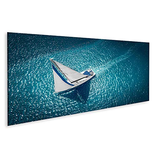 Qualità stampa superiore Quadro su tela Barche a vela da regata con vele bianche in mare aperto Vista aerea della barca a vela in condizioni di vento Stampa Foto Quadri Moderni