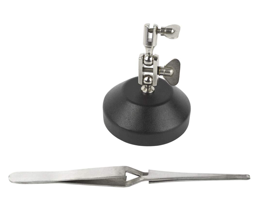 Helping Third Hand Base with Cross-Locking Tweezers Adjustable Vise for Soldering and Jewelry Making