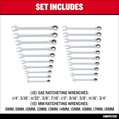 CRAFTSMAN 20-Pc Ratcheting Wrench Set