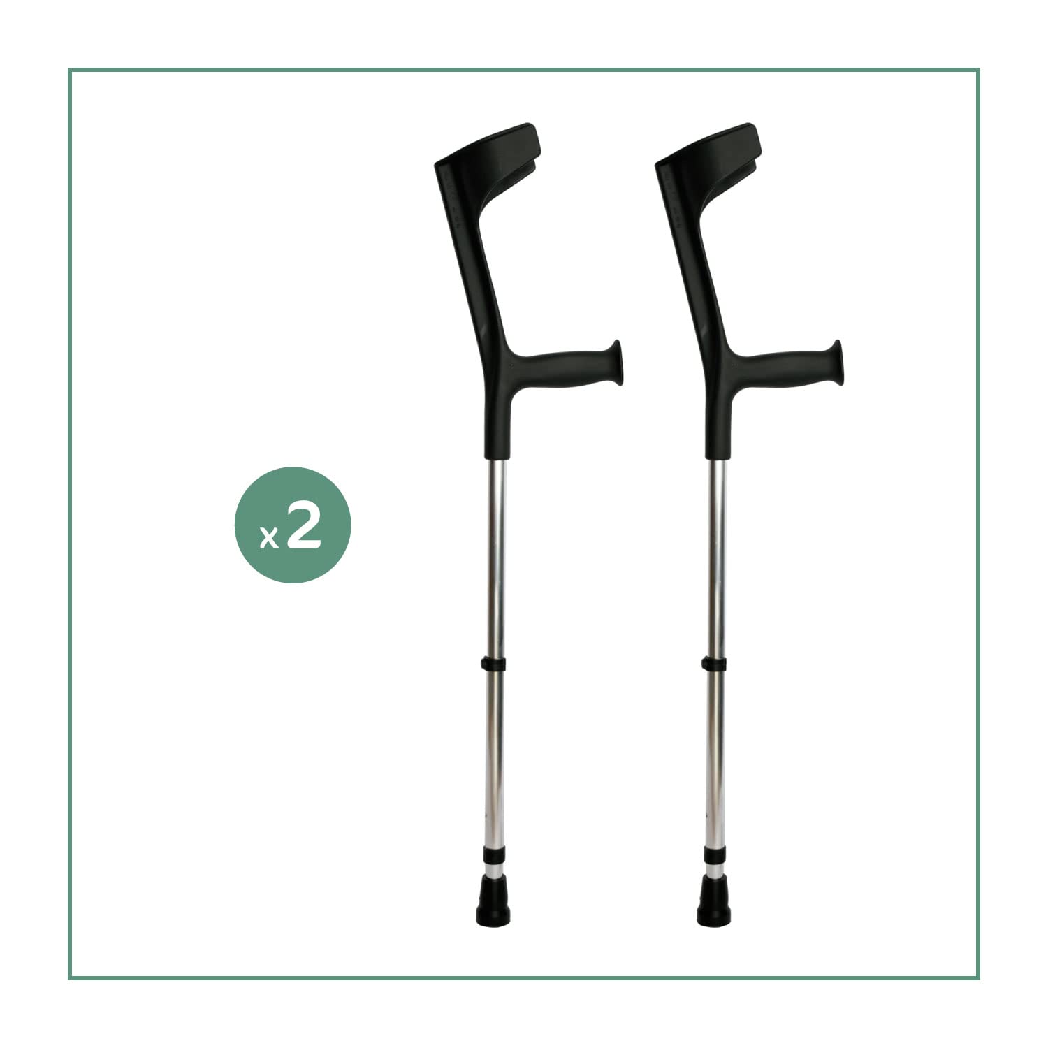 Czarny regulowany klips, podpórki pachowe, pomoc dla seniorów, aluminiowe kule, 2 sztuki