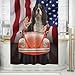 GABSHAIM Funny Bernese Mountain Dog Drive a Car Shower Curtain US Flag Background Bath Curtains Patriotic Theme Shower Curtain Waterproof Fabtic Bathroom Decor 72x72 Inch Style 2