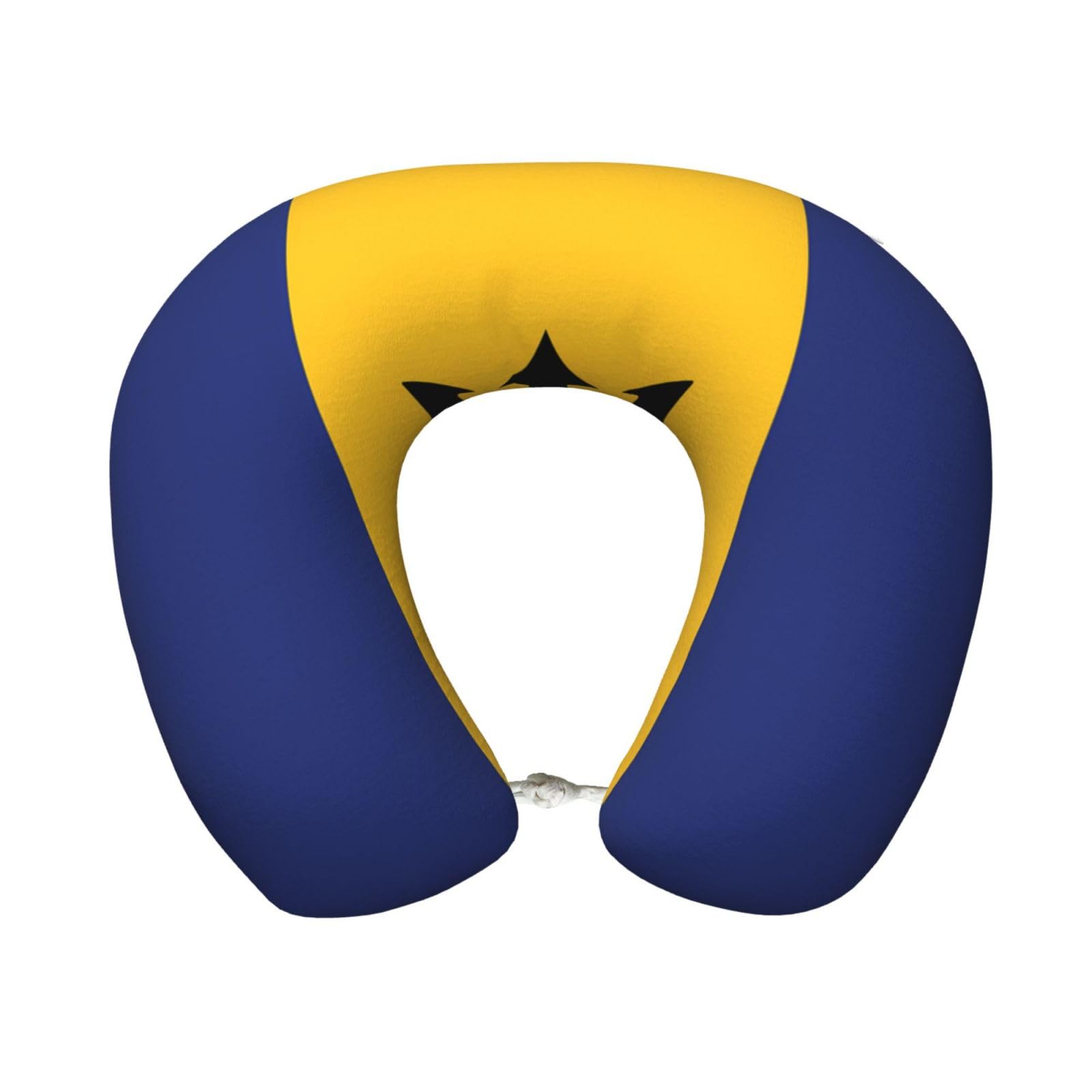 peiyeety Comfortable Flag of Barbados Print Memory Foam Travel Pillow - U-Shaped Neck Support for Trips, Office Naps, and More