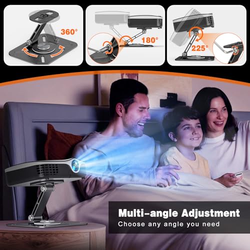 Jubor Desktop Projektorhalterung, 360° Drehbare Beamer Wandhalterung, Projektor Deckenhalterung mit 1/4 Gewinde Kompatibel mit den Meisten Projektor, Projektor Ständer für Heimkino, Spielzimmer, Büro