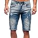 IQYU Pantaloncini corti da uomo, in denim, da jogging, vintage, stile cargo, da fitness, per il tempo libero, per le vacanze, per la spiaggia, i bermuda estivi, Blu, XXXL