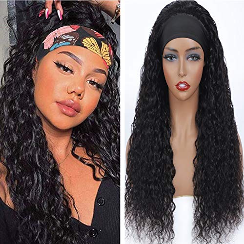 22 Inch Headband Human Hair Wig Water Wave Headband Wigs For Black Women Non Lace Front Wigs Brazilian Virgin Hair Wigs Water Curly Wave Headband Wig 150% Density
